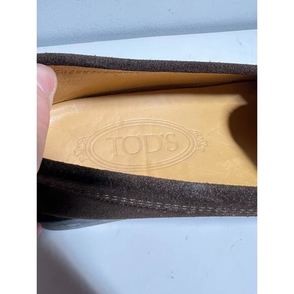 Tod's Womens Brown Suede Square Toe Slip On Driving Loafer Moccasin Shoe 8 US 38 - Picture 7 of 9